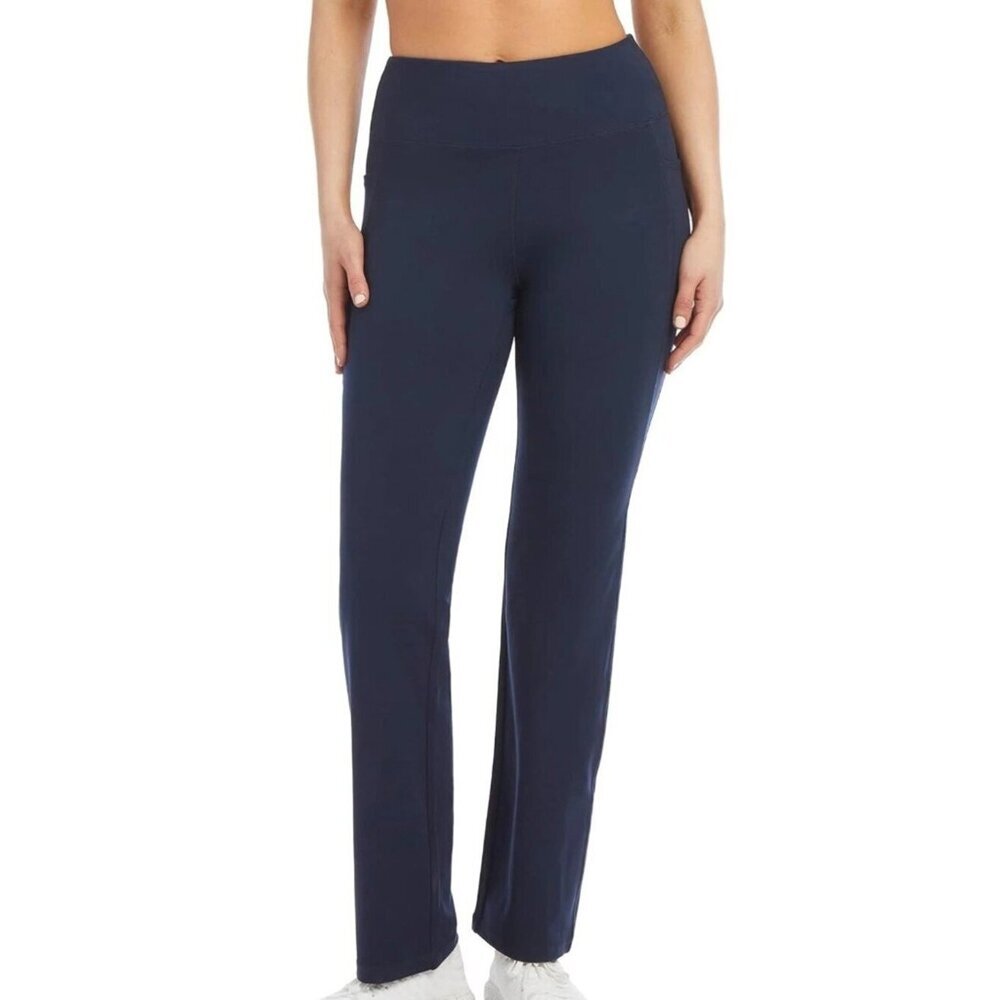 NWT Jockey Women's S Studio Flare Pants Neo Navy Yoga Side Pockets J2260
